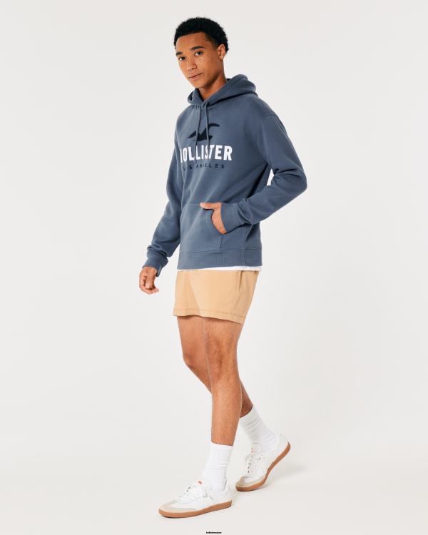 sweat à capuche à logo imprimé Hommes marine Hollister hauts RRRJX984