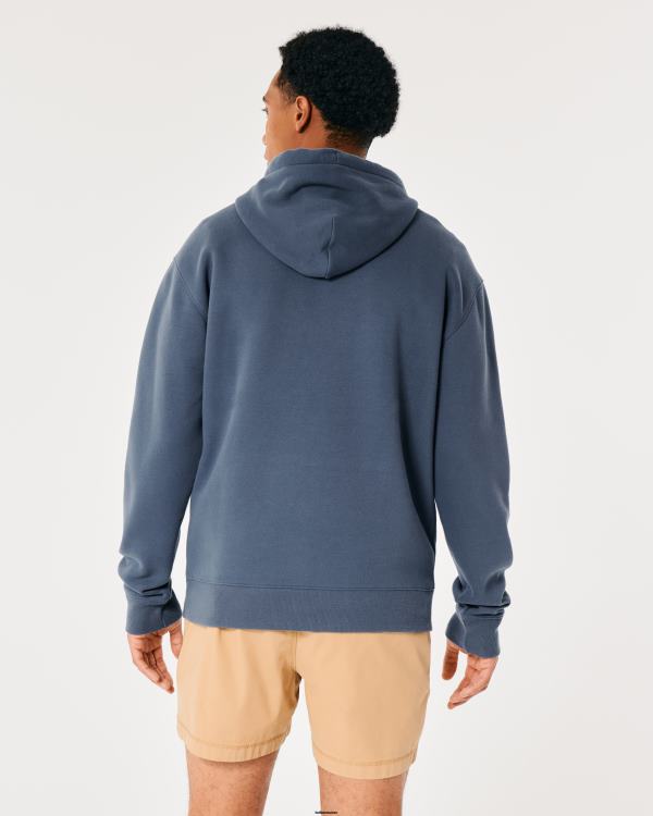 sweat à capuche à logo imprimé Hommes marine Hollister hauts RRRJX984