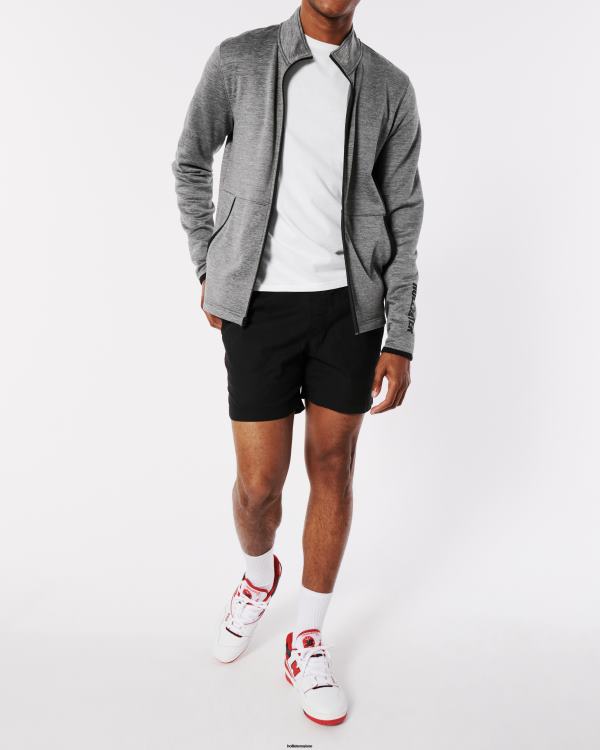 sweat-shirt zippé à col montant en polaire active Hommes gris chiné Hollister hauts RRRJX858