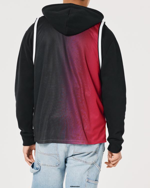 débardeur graphique en mesh décontracté Hommes ombre rouge à noir Hollister hauts RRRJX1076