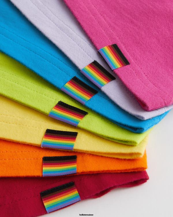 fierté logo équipage t-shirts Hommes multi 7 lumineux Hollister hauts RRRJX74