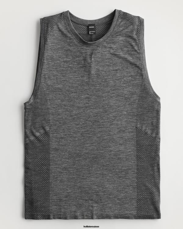 gilly hicks active débardeur actif sans coutures Hommes gris chiné foncé Hollister hauts RRRJX940