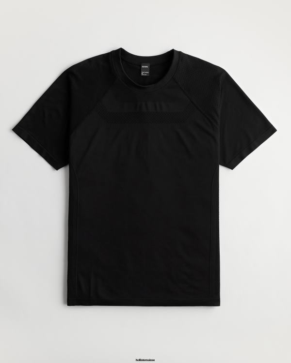 gilly hicks active t-shirt actif sans couture Hommes noir Hollister hauts RRRJX968