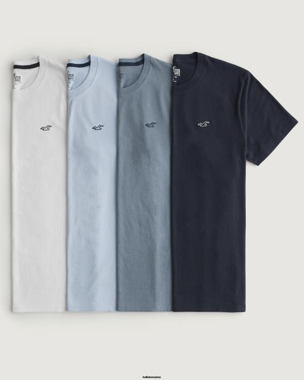 lot de 4 t-shirts à logo iconique Hommes logo multi 4 Hollister hauts RRRJX1090