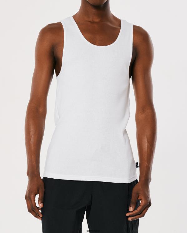 réservoir nervuré Hommes blanc Hollister hauts RRRJX898