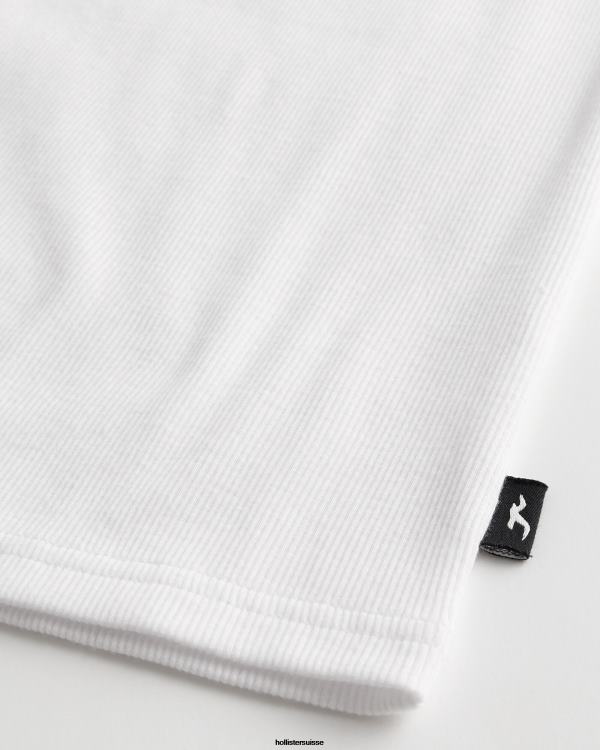 réservoir nervuré Hommes blanc Hollister hauts RRRJX898