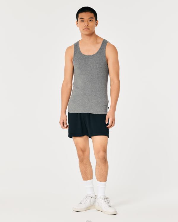 réservoir nervuré Hommes gris chiné Hollister hauts RRRJX1058
