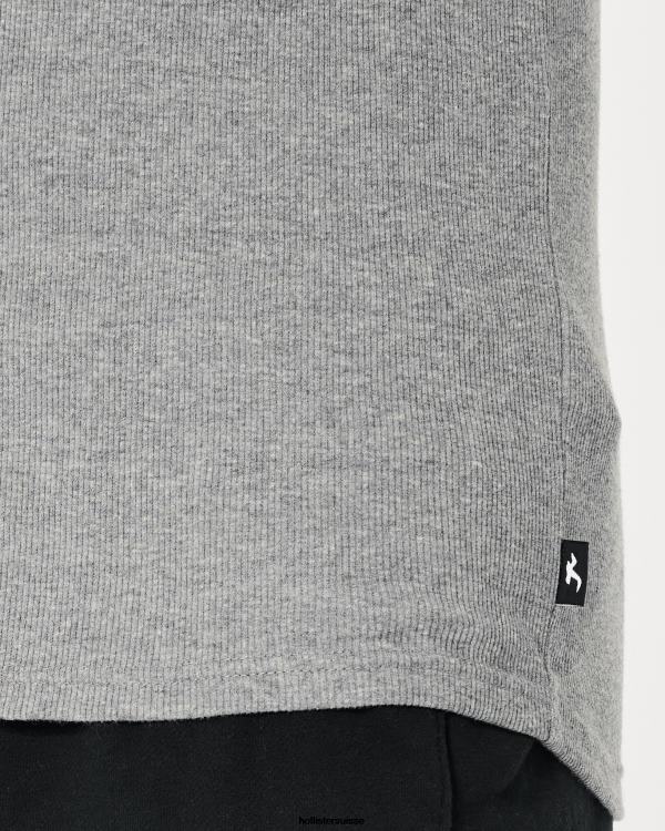 réservoir nervuré Hommes gris chiné Hollister hauts RRRJX1058