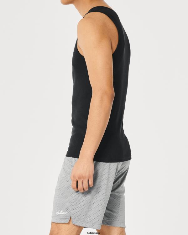 réservoir nervuré Hommes noir Hollister hauts RRRJX922