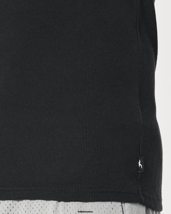 réservoir nervuré Hommes noir Hollister hauts RRRJX922
