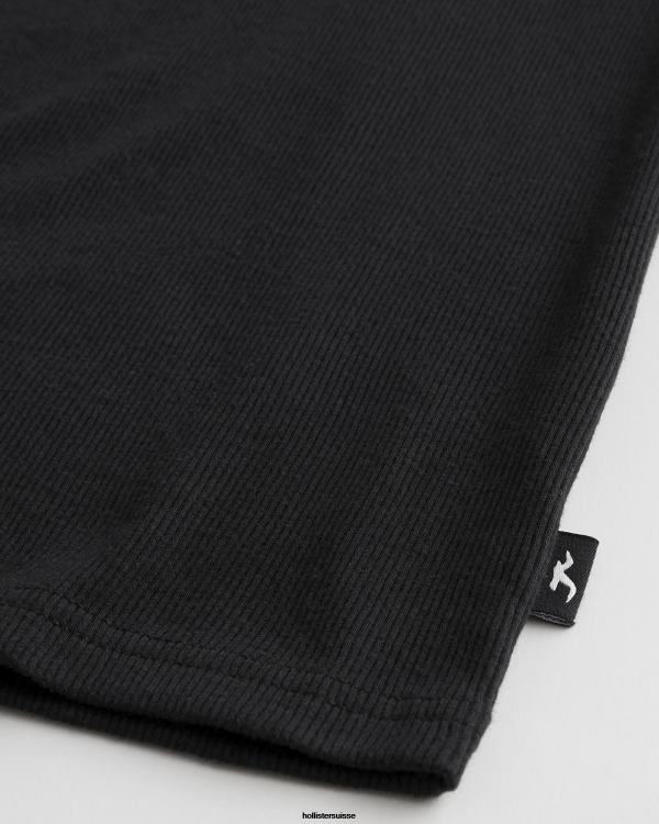 réservoir nervuré Hommes noir Hollister hauts RRRJX922