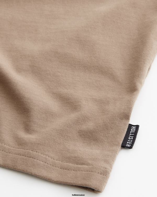 t-shirt ample à coupe ample Hommes brun Hollister hauts RRRJX1031