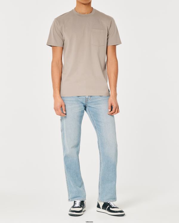 t-shirt ample à poche Hommes brun clair Hollister hauts RRRJX873