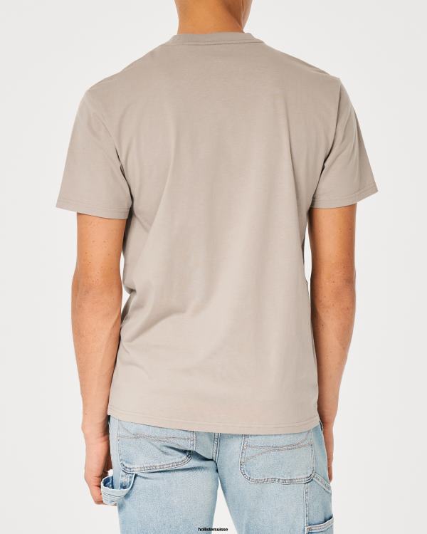 t-shirt ample à poche Hommes brun clair Hollister hauts RRRJX873