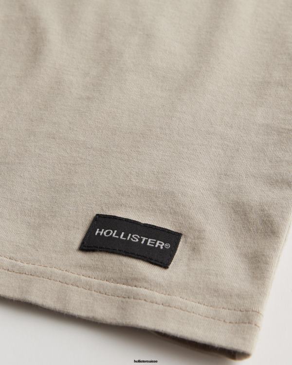 t-shirt ample à poche Hommes brun clair Hollister hauts RRRJX873