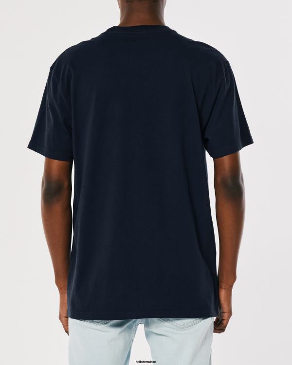 t-shirt ample à poche Hommes marine Hollister hauts RRRJX899