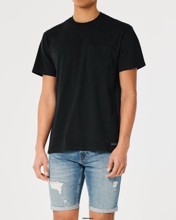 t-shirt ample à poche Hommes noir Hollister hauts RRRJX914