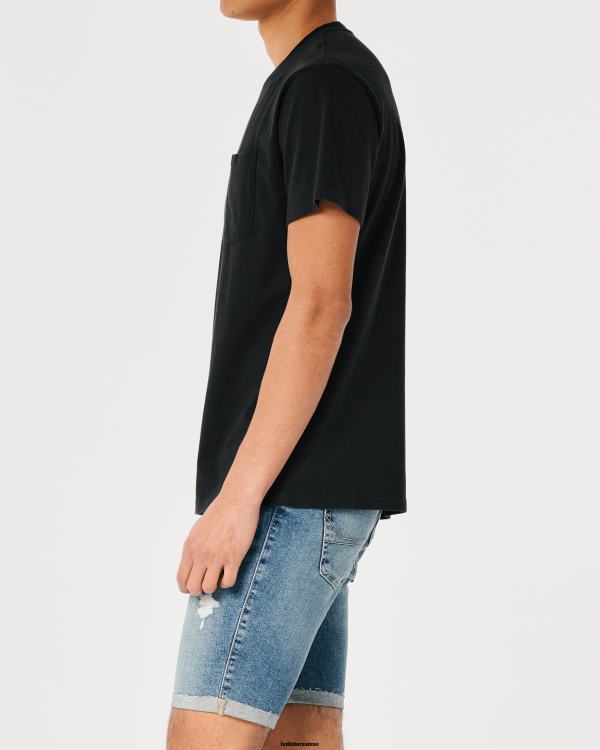 t-shirt ample à poche Hommes noir Hollister hauts RRRJX914