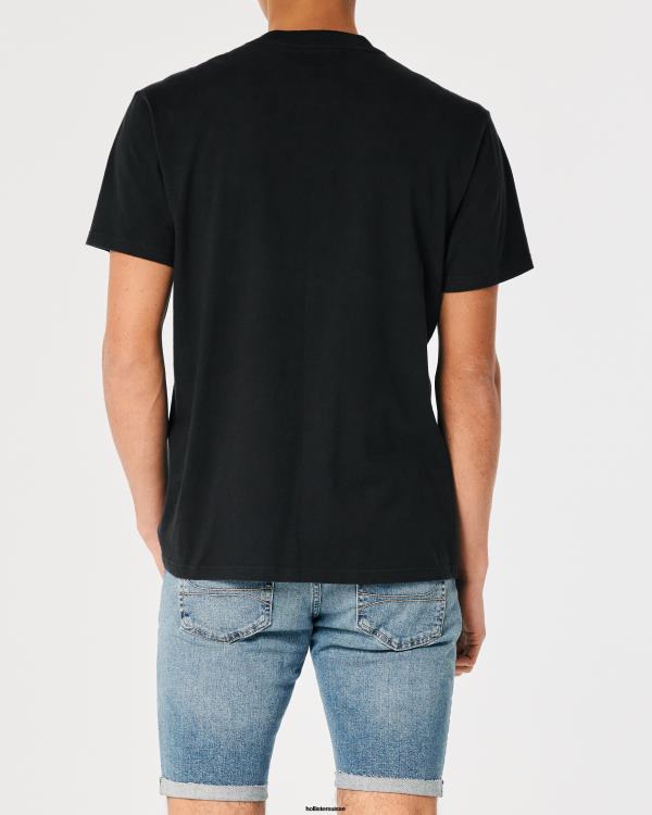 t-shirt ample à poche Hommes noir Hollister hauts RRRJX914