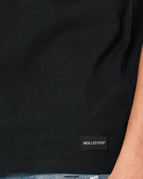 t-shirt ample à poche Hommes noir Hollister hauts RRRJX914