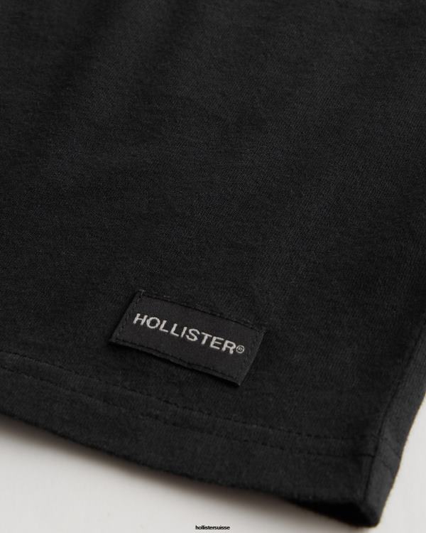 t-shirt ample à poche Hommes noir Hollister hauts RRRJX914