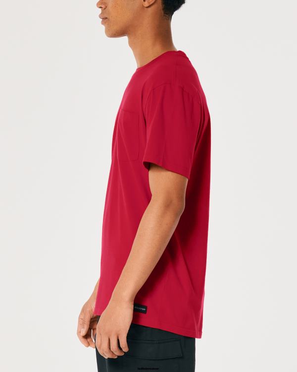 t-shirt ample à poche Hommes rouge Hollister hauts RRRJX1048