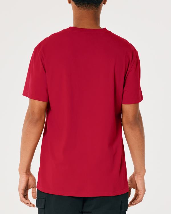 t-shirt ample à poche Hommes rouge Hollister hauts RRRJX1048