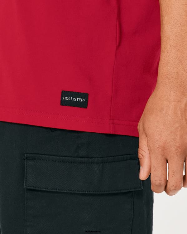 t-shirt ample à poche Hommes rouge Hollister hauts RRRJX1048