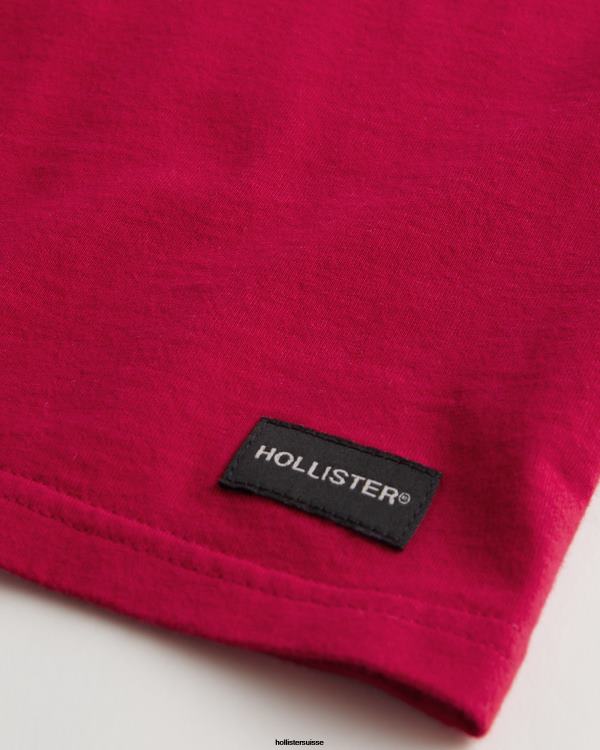 t-shirt ample à poche Hommes rouge Hollister hauts RRRJX1048