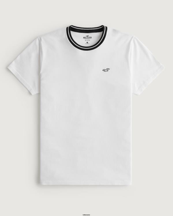 t-shirt crew icon Hommes blanc Hollister hauts RRRJX866