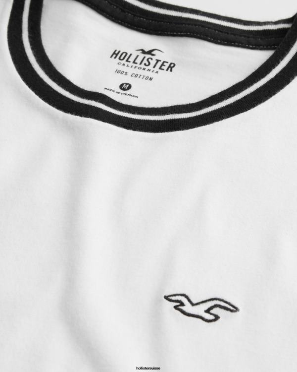 t-shirt crew icon Hommes blanc Hollister hauts RRRJX866