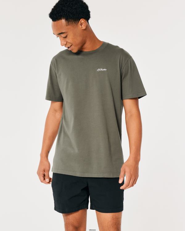 t-shirt à logo en coton Hommes noir Hollister hauts RRRJX882