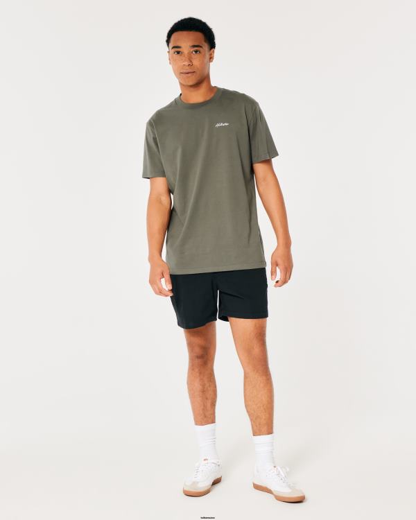 t-shirt à logo en coton Hommes noir Hollister hauts RRRJX882