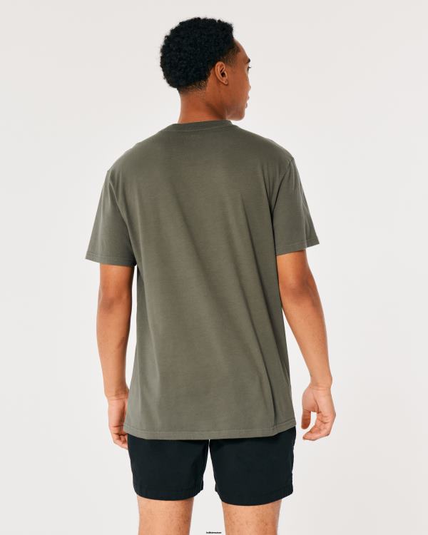 t-shirt à logo en coton Hommes noir Hollister hauts RRRJX882