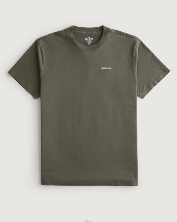 t-shirt à logo en coton Hommes noir Hollister hauts RRRJX882