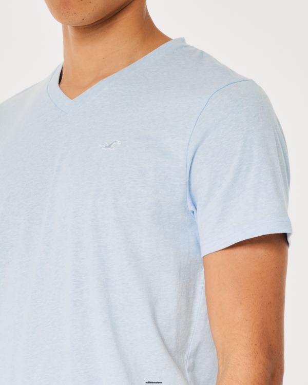 t-shirt à logo iconique Hommes bleu chiné clair Hollister hauts RRRJX894