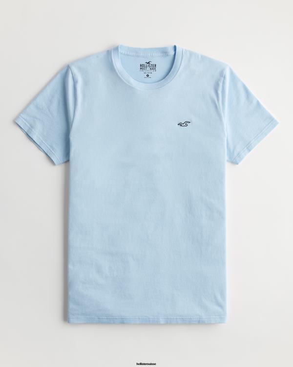 t-shirt à logo iconique Hommes bleu clair Hollister hauts RRRJX799