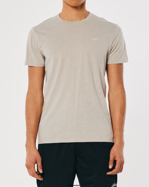 t-shirt à logo iconique Hommes bronzage chiné Hollister hauts RRRJX805