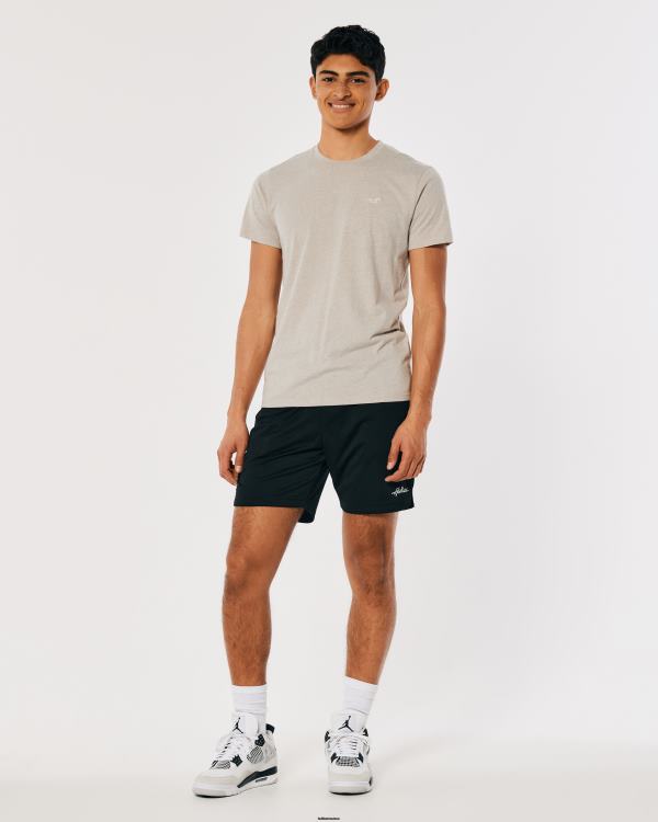 t-shirt à logo iconique Hommes bronzage chiné Hollister hauts RRRJX805