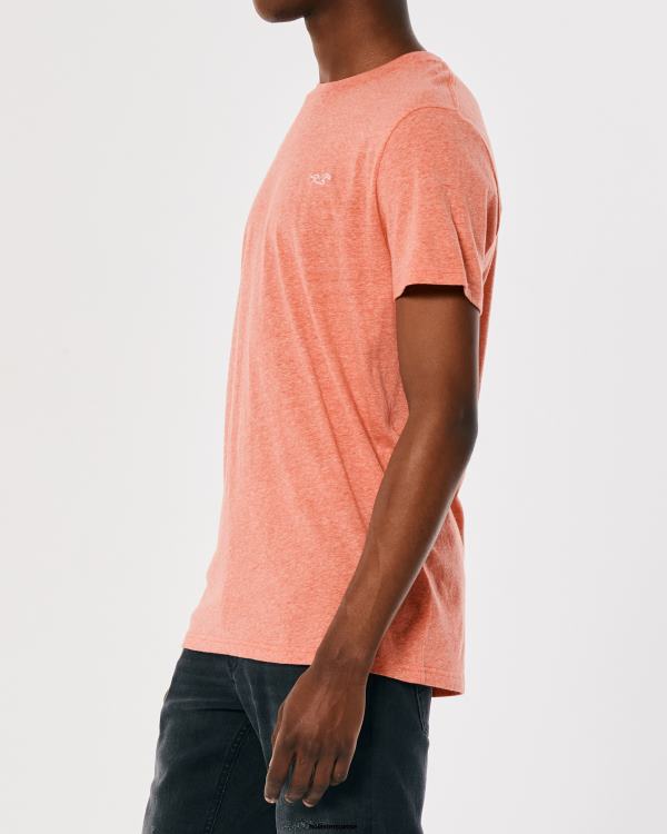 t-shirt à logo iconique Hommes corail chiné foncé Hollister hauts RRRJX815