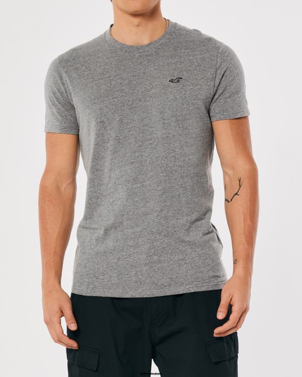 t-shirt à logo iconique Hommes gris chiné Hollister hauts RRRJX798
