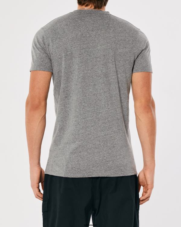 t-shirt à logo iconique Hommes gris chiné Hollister hauts RRRJX798