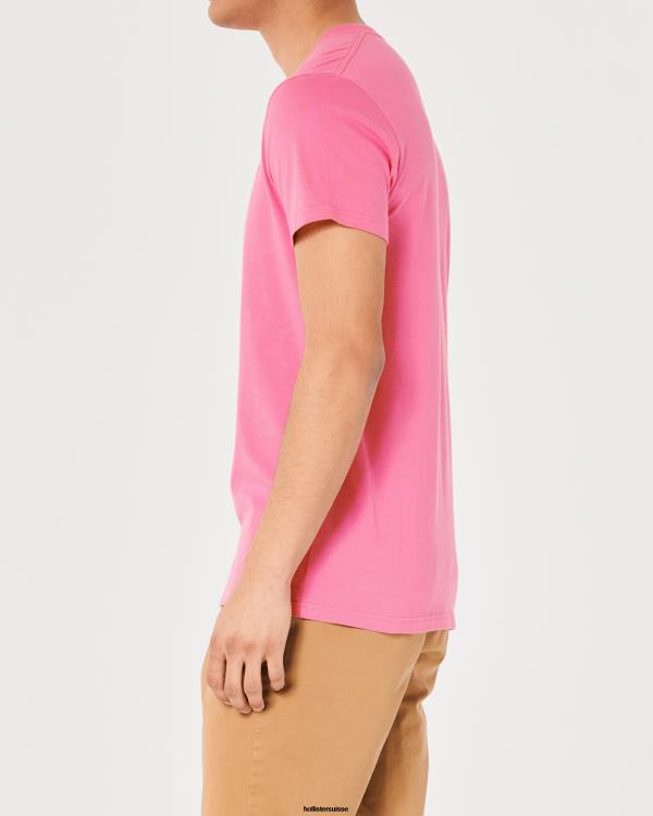 t-shirt à logo iconique Hommes jj rose Hollister hauts RRRJX970