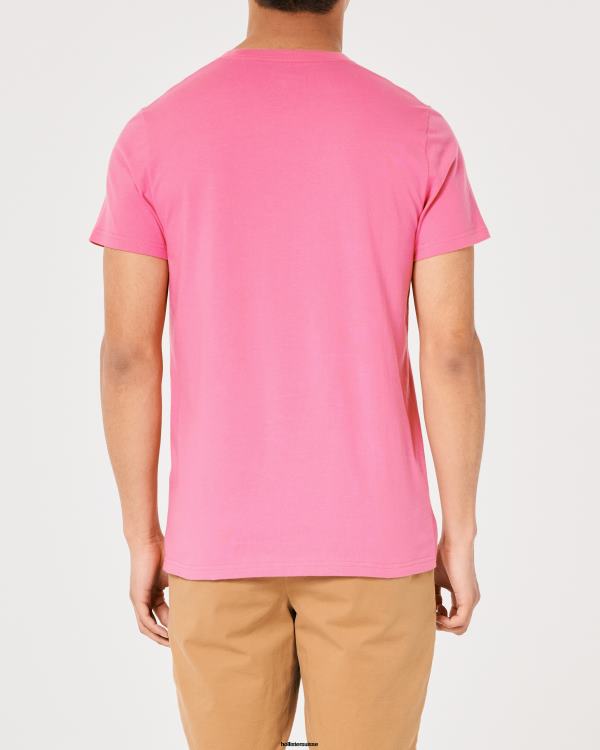 t-shirt à logo iconique Hommes jj rose Hollister hauts RRRJX970