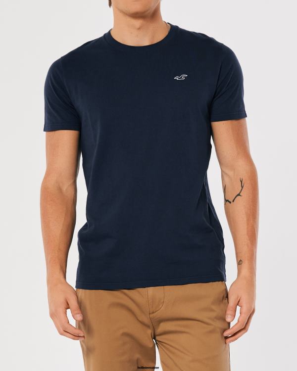 t-shirt à logo iconique Hommes marine Hollister hauts RRRJX794