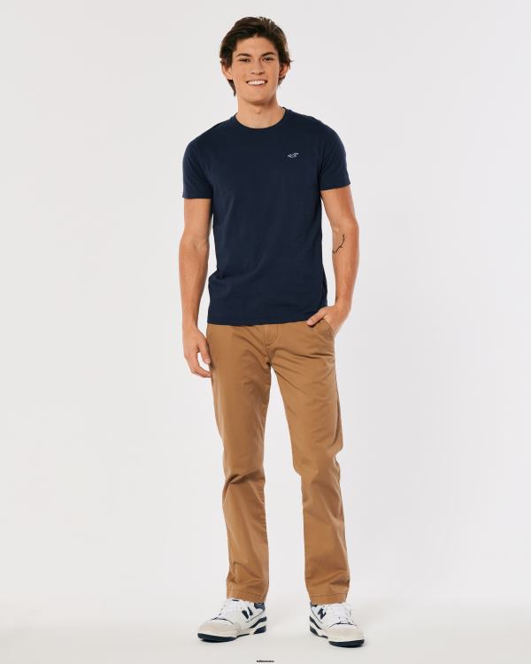 t-shirt à logo iconique Hommes marine Hollister hauts RRRJX794