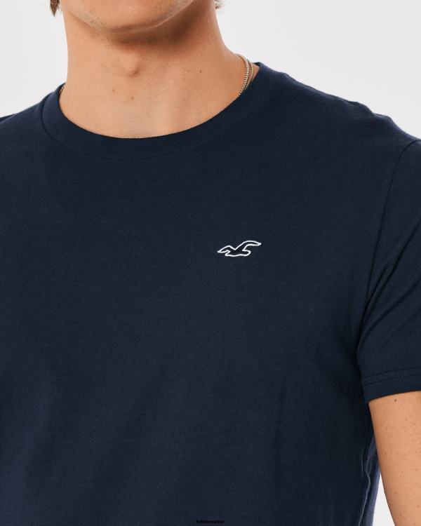 t-shirt à logo iconique Hommes marine Hollister hauts RRRJX794