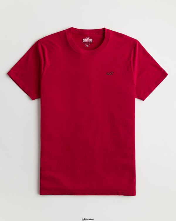 t-shirt à logo iconique Hommes rouge Hollister hauts RRRJX803