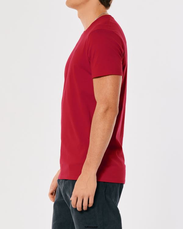 t-shirt à logo iconique Hommes rouge Hollister hauts RRRJX803