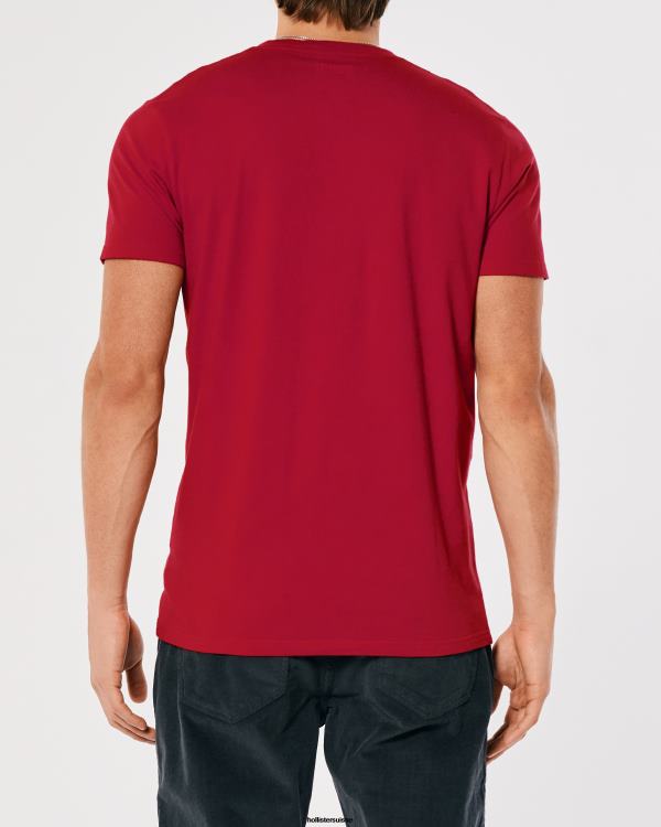 t-shirt à logo iconique Hommes rouge Hollister hauts RRRJX803